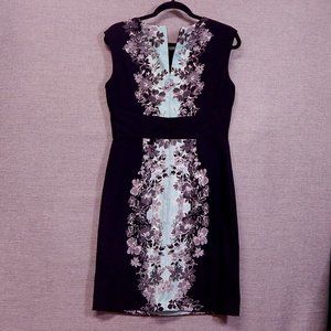 London Times Size 8 Women's Dress Black And Teal
